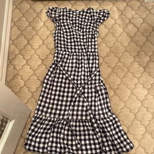 Old Navy Buffalo Plaid Navy MIDI Dress
